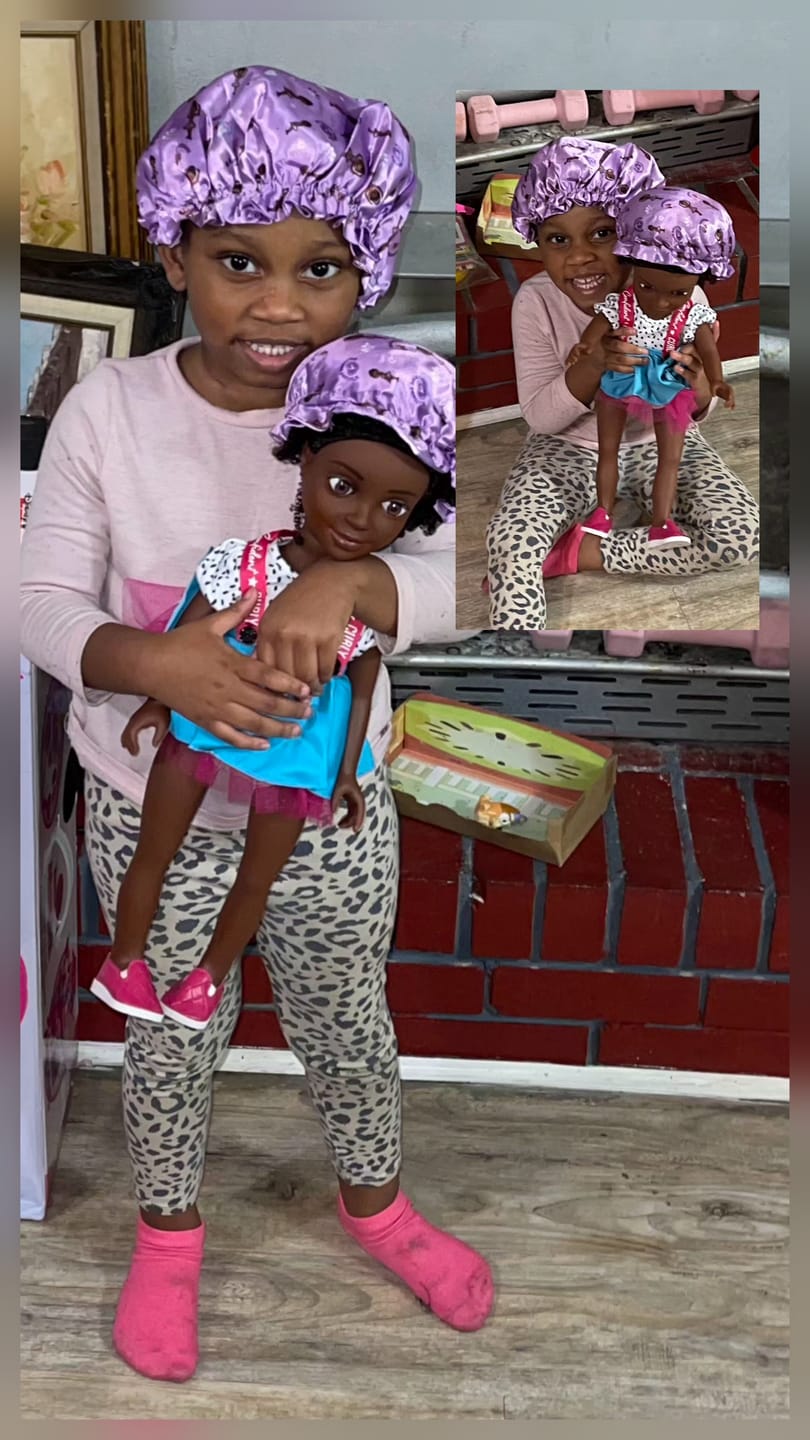 Customer photo review of Beautiful Curly Me Bella – 18 inch Doll with Natural Curly Hair