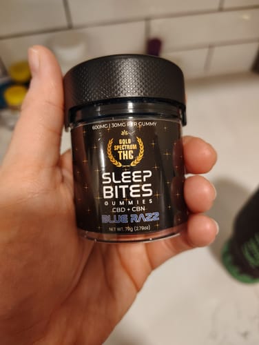 Customer photo review of Gold Spectrum CBN+CBD 600mg Sleep Bites Gummies