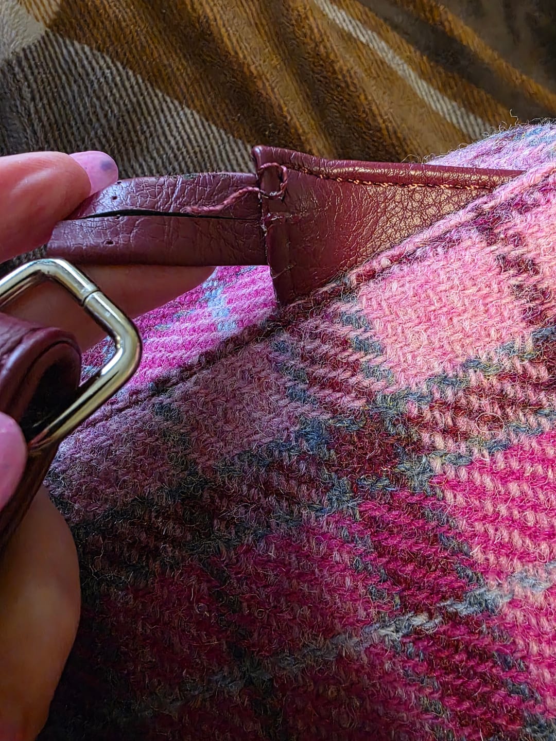 Customer photo review of Harris Tweed Mini Backpack
