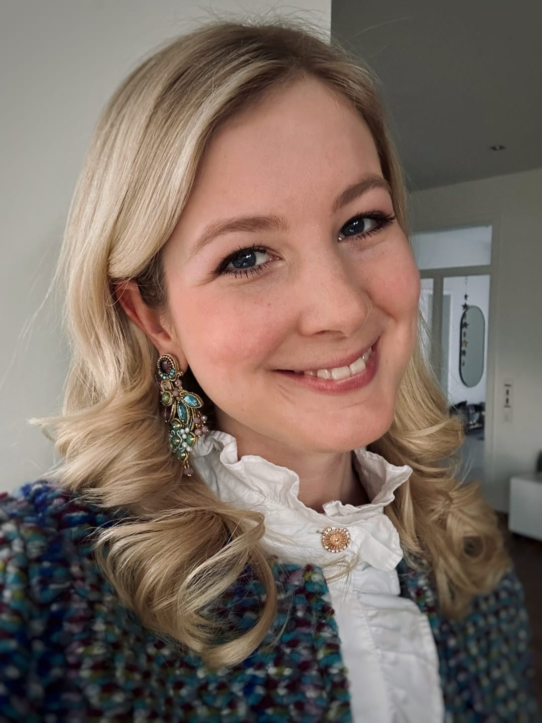 Customer photo review of Große Soutache-Ohrringe in pastelligem Magenta, Rosa und Hellblau