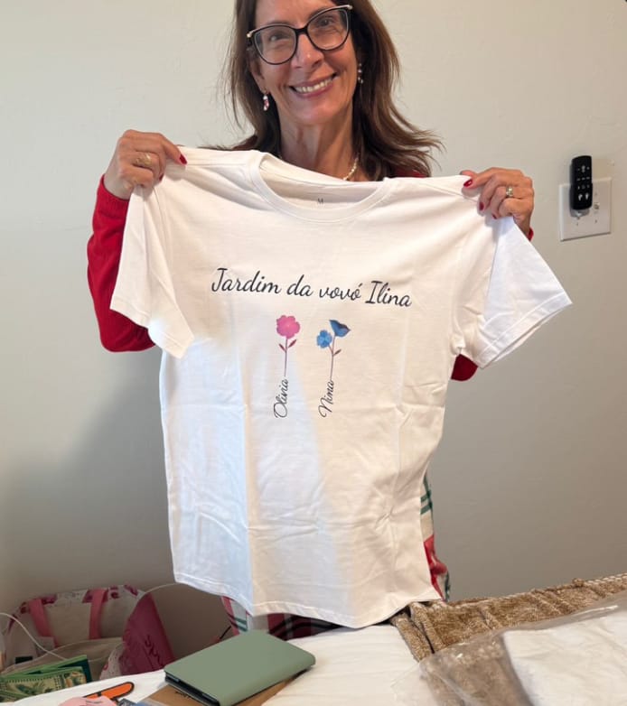 Customer photo review of Camiseta Personalizada Jardim da Vovó - BRANCA - Algodão 100%
