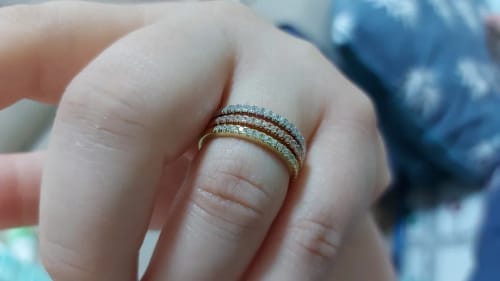 Customer photo review of 2mm Half Eternity Wedding Band