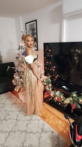 Customer photo review of Golden Charm Dress