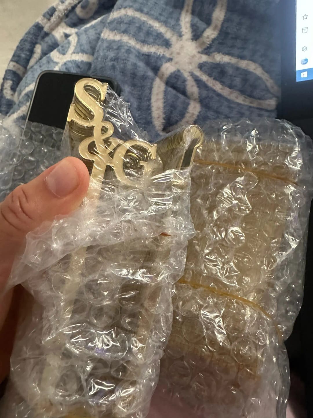 Customer photo review of Personalized Acrylic Cocktail Stirrers for Weddings & Events