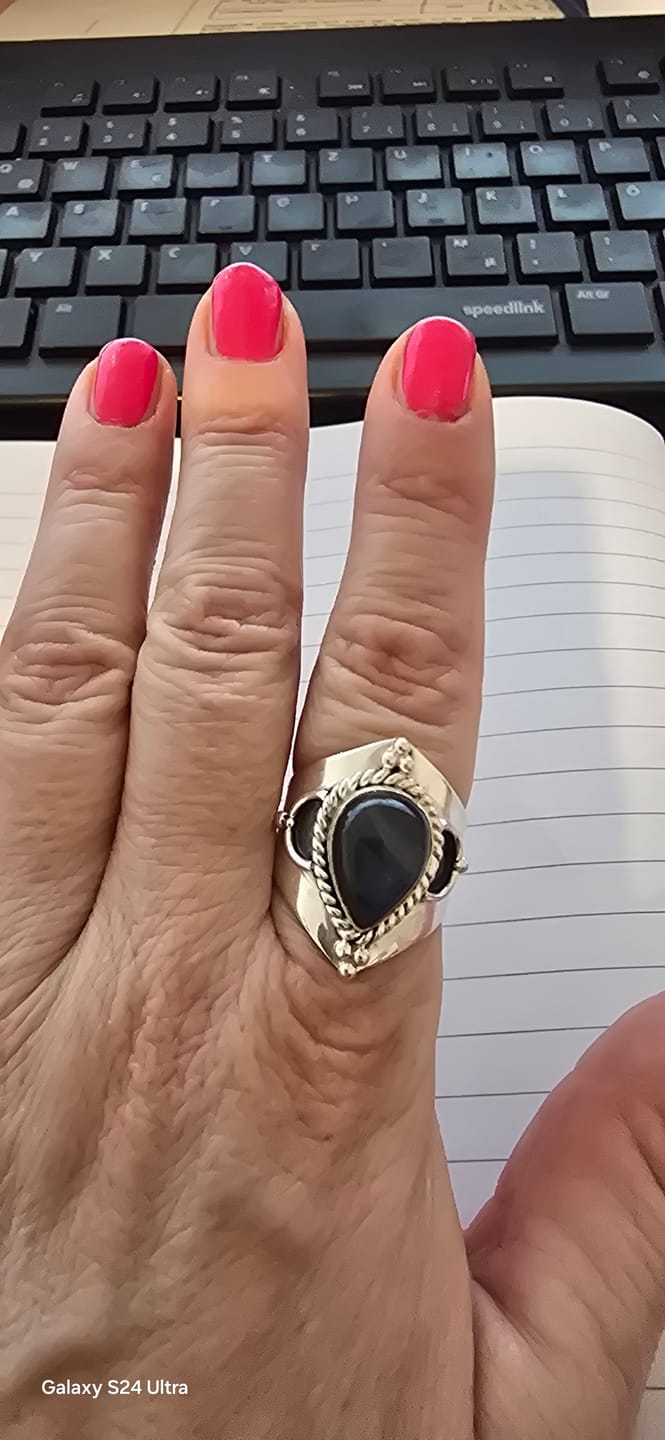 Customer photo review of Teardrop Labradorite Ring Sterling Silver