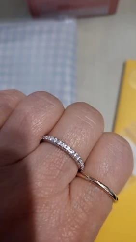 Customer photo review of 2mm Half Eternity Wedding Band
