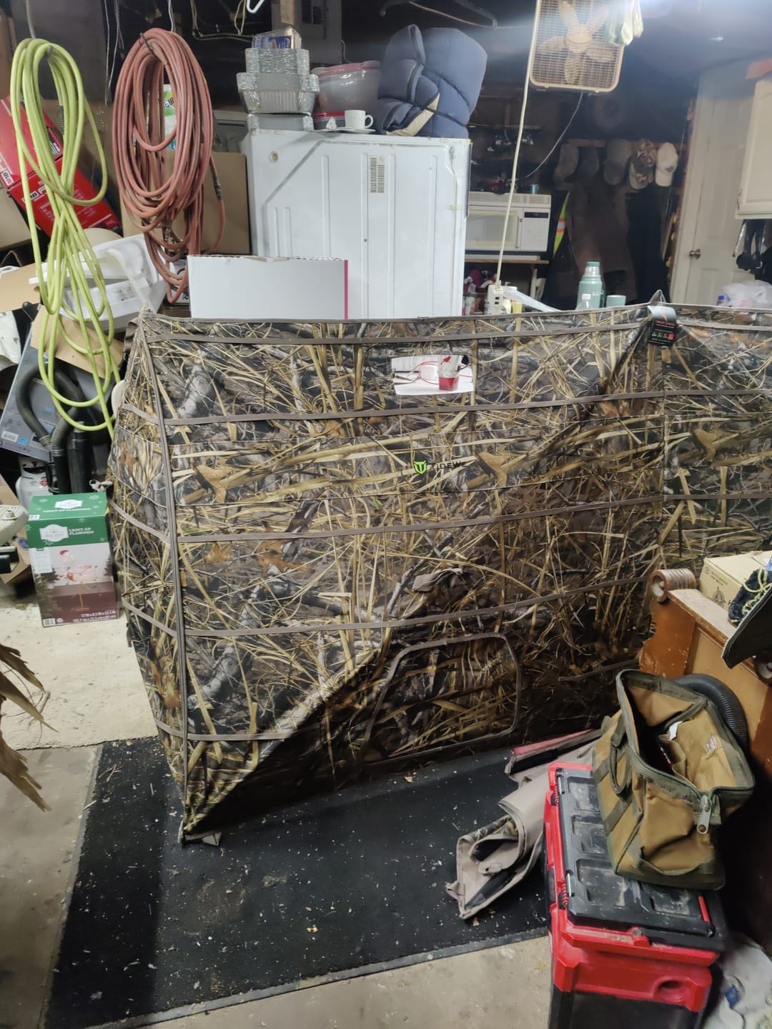Customer photo review of Modular Panel Hunting Blind | A-Frame Pop Up Duck & Goose Blinds | Portable 3-4 Person Waterfowl Ground Blind Camo