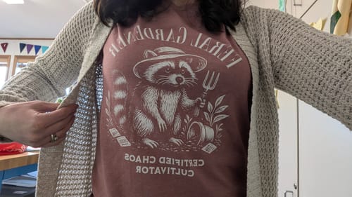 Customer photo review of Feral Gardener T-Shirt