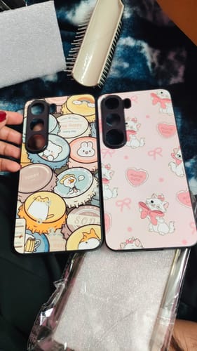 Customer photo review of Cute Kitty Bliss Glass Case Cover For Vivo