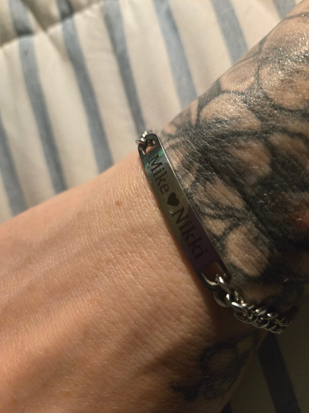 Customer photo review of Engraved Bracelet Set - W/ Eternal Rose Box