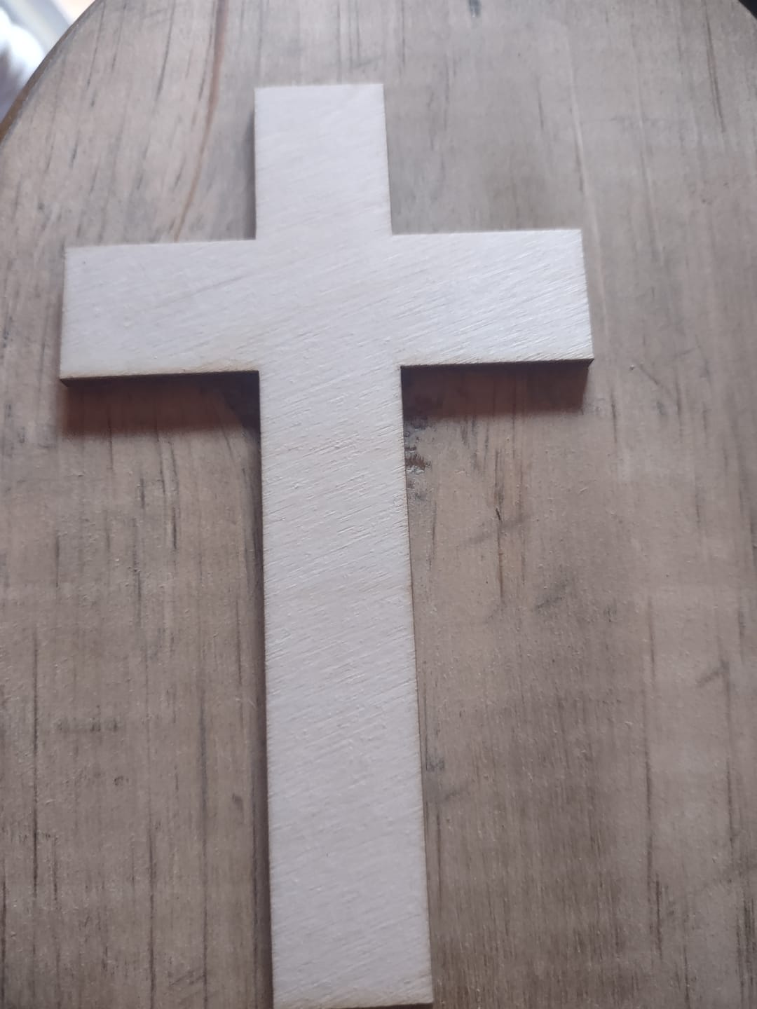 Customer photo review of Unfinished Wood Tall Cross Shape - Christian - Craft - up to 46" DIY
