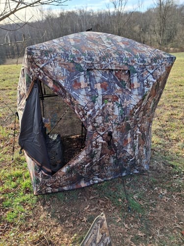 Customer photo review of VisX/VisMax See Through Hunting Blind, Pop Up Ground Deer Blind