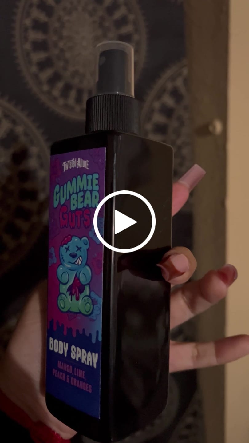Customer video review of Gummie Bear Guts Body Spray