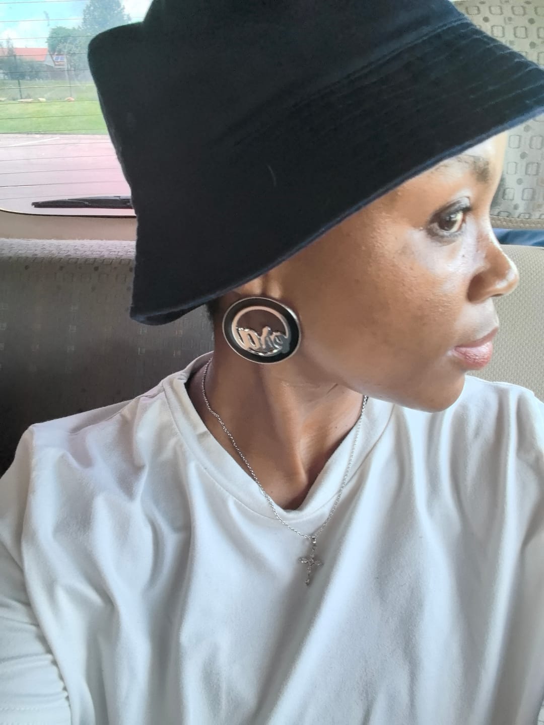 Customer photo review of Silver Diva Earrings