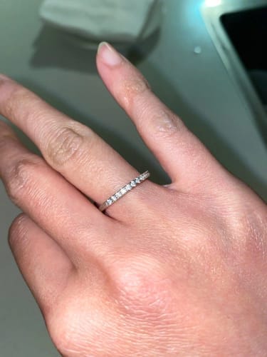 Customer photo review of 2mm Half Eternity Wedding Band