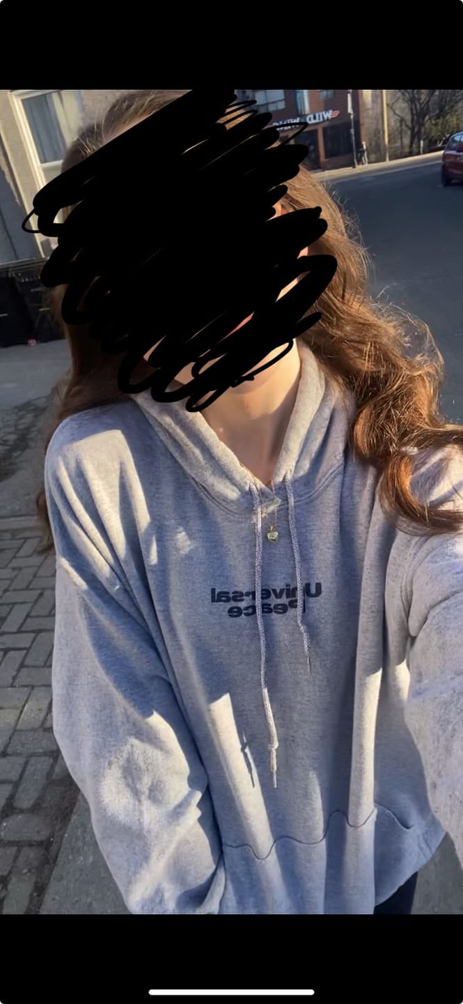 Customer photo review of Universal Peace Hoodie