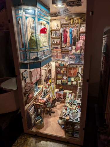 Customer photo review of Sewing Room DIY Wooden Book Nook Shelf Insert