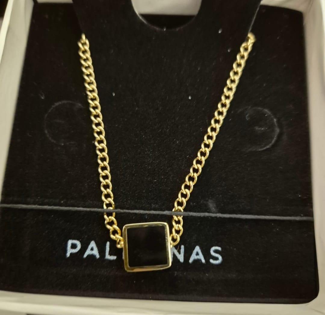 Customer photo review of Black Enamel Necklace