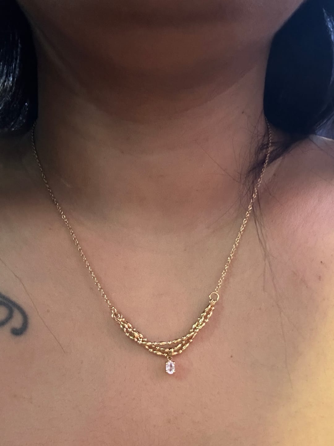 Customer photo review of Vintage Vibe Gold Necklace