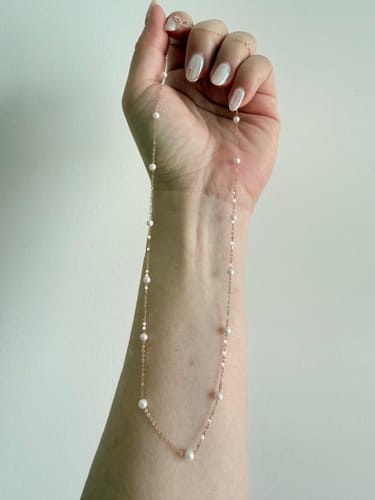 Customer photo review of 18K Solid Gold  Freshwater Pearl Necklace KN00026