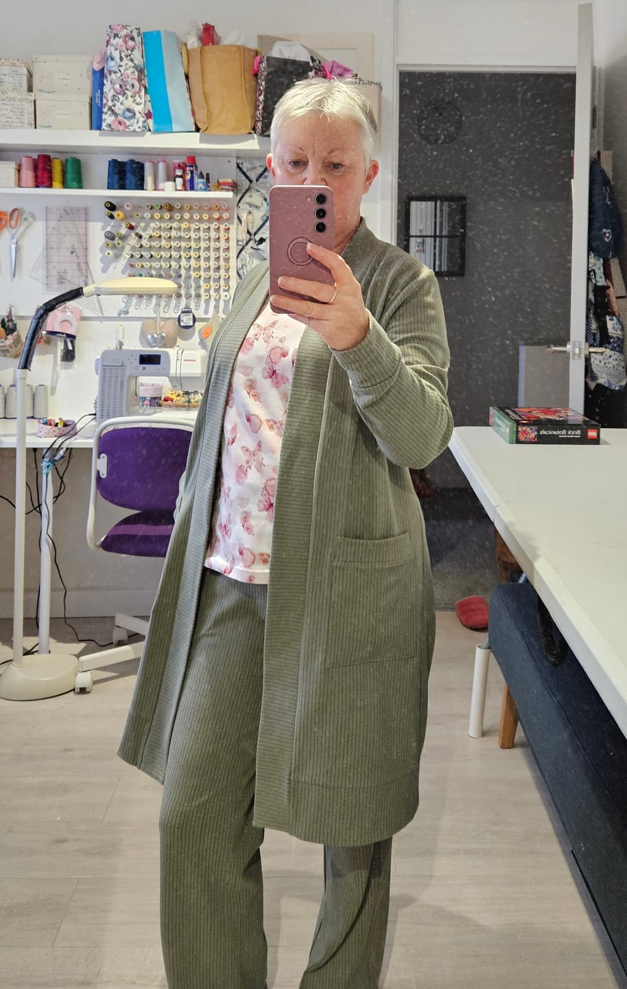 Customer photo review of Narrow Stripes Brushed Soft Knit Fabric