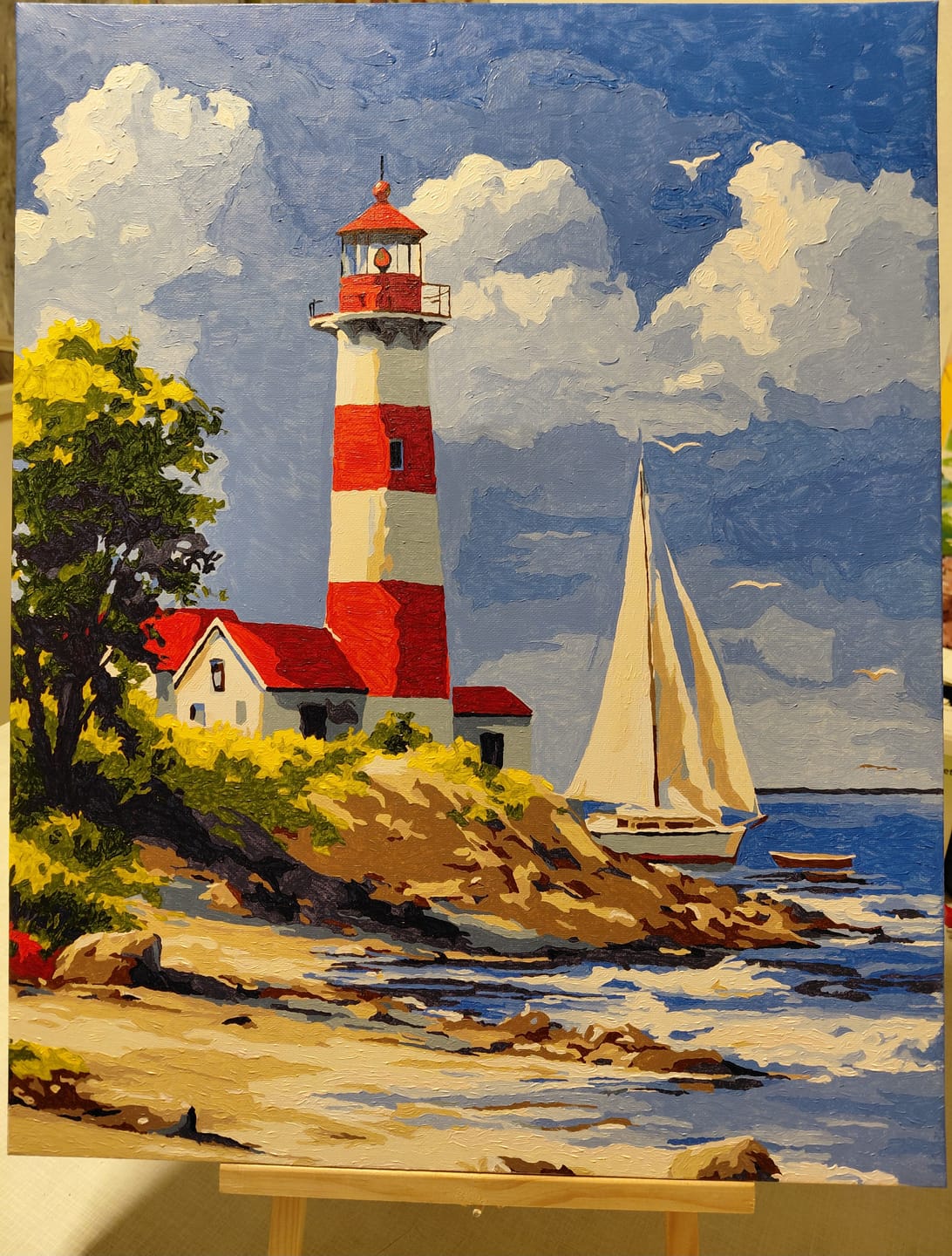 Customer photo review of Malen nach Zahlen - Leuchtturm & Segelboot