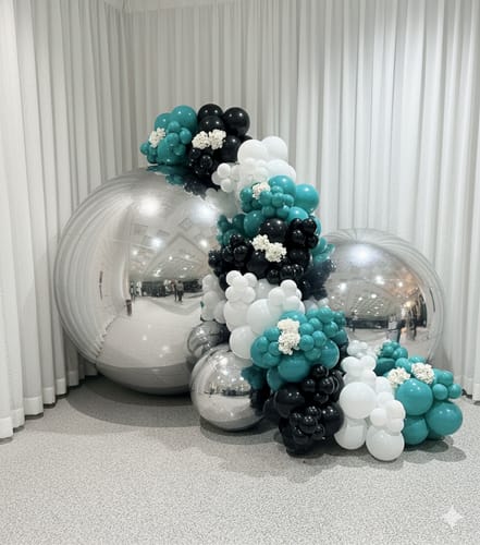 Customer photo review of Silver Inflatable Mirror Ball Reusable Big Bubble Balloon