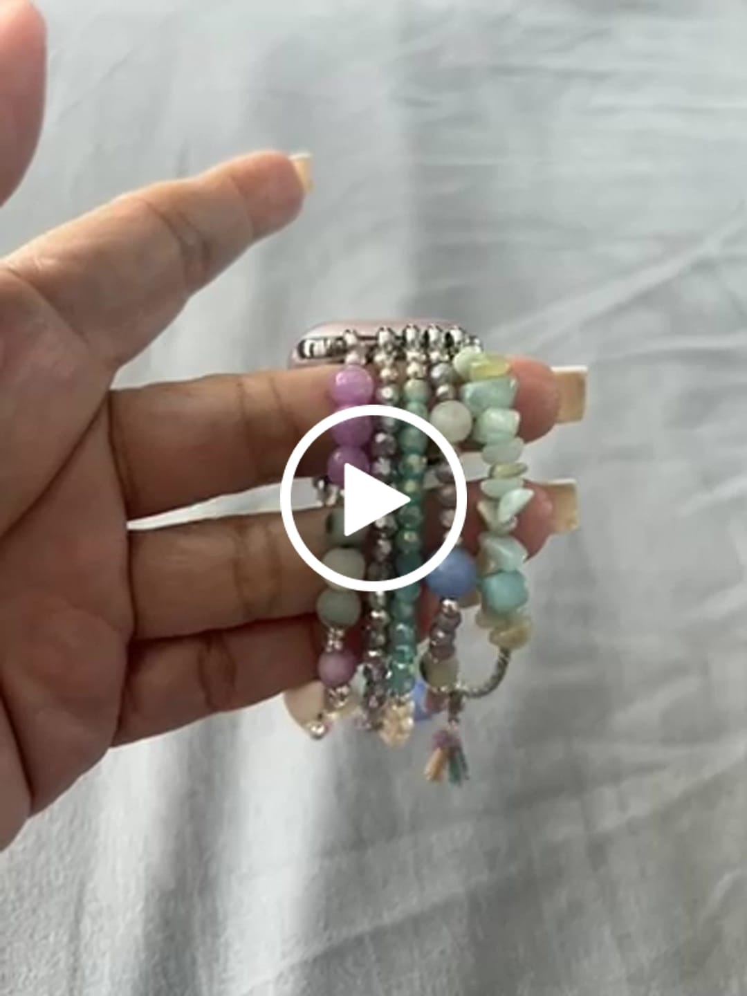 Customer video review of Seaside Dreams Stretch Apple Watch Strap