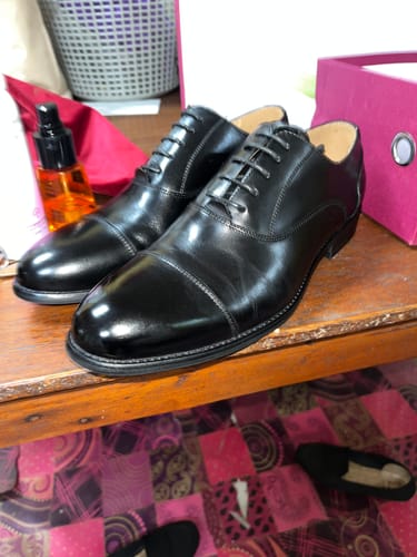 Customer photo review of Oxford Cap Toe - Black Lace Up