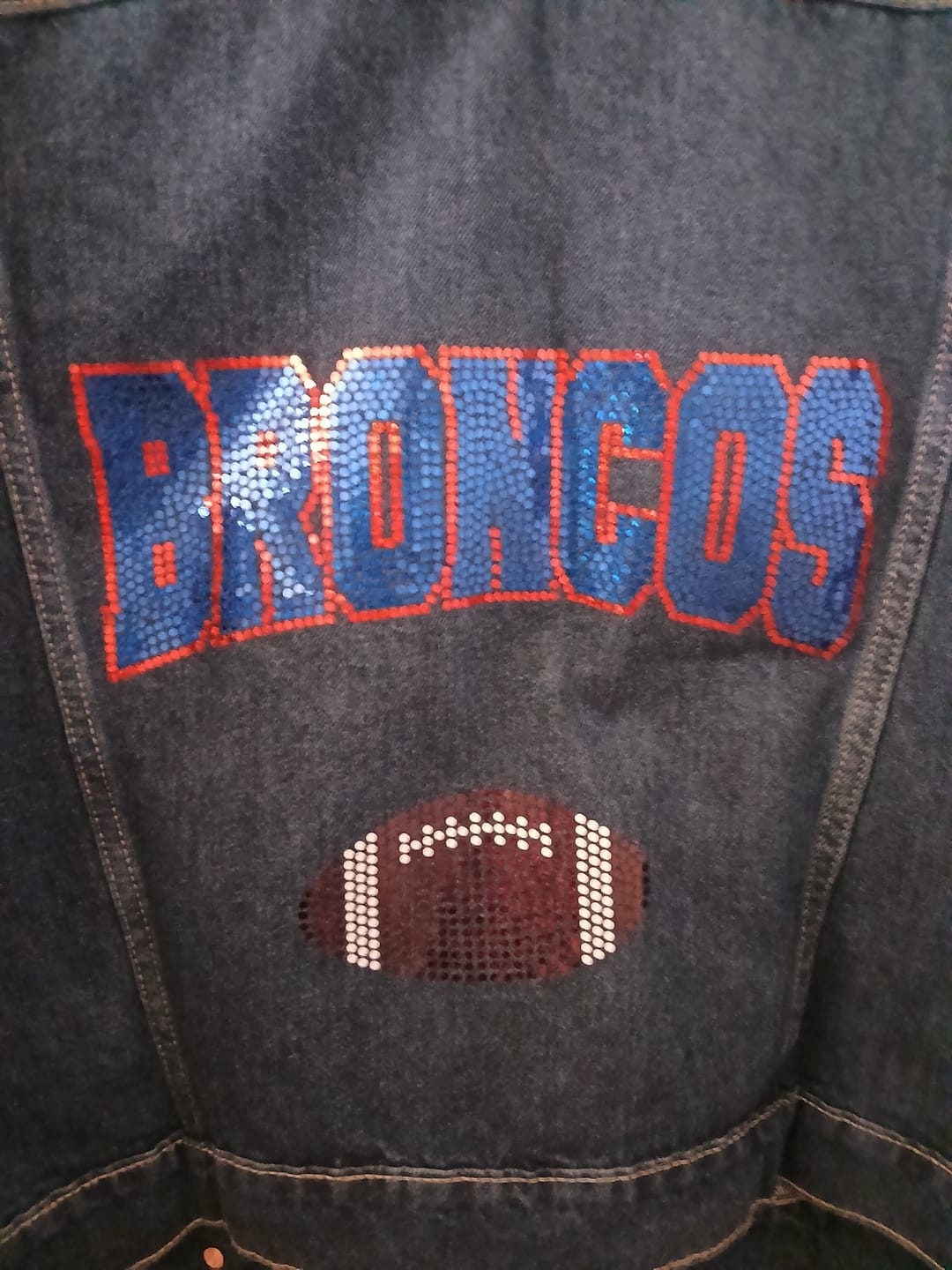 Customer photo review of Small Football SPANGLE BLING Transfer