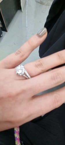 Customer photo review of 2mm Half Eternity Wedding Band