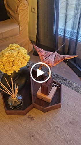 Customer video review of MarinerPoet™ Handcrafted Wooden Manta Ray Automaton