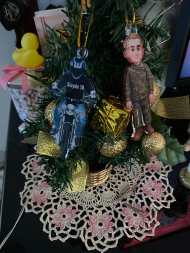 Customer photo review of Military Action Figure - Personalized Acrylic Ornament