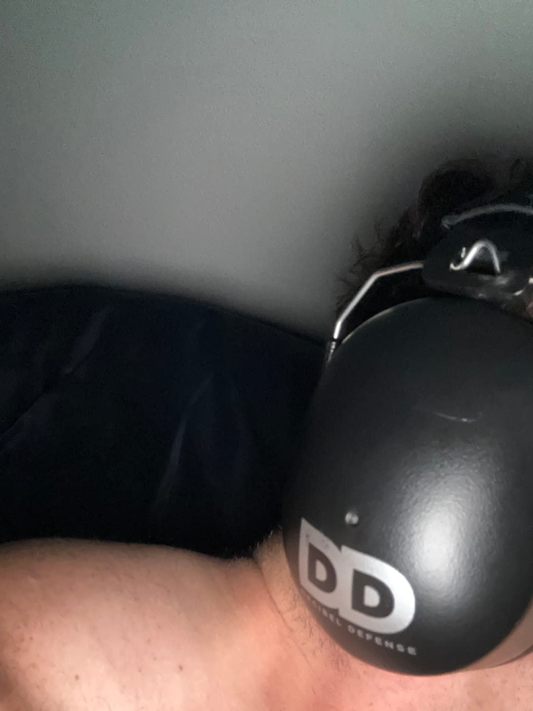 Customer photo review of Decibel Defense Safety Earmuffs in Extra Large (XL)