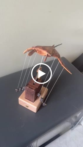 Customer video review of MarinerPoet™ Handcrafted Wooden Manta Ray Automaton