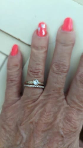 Customer photo review of 2mm Half Eternity Wedding Band