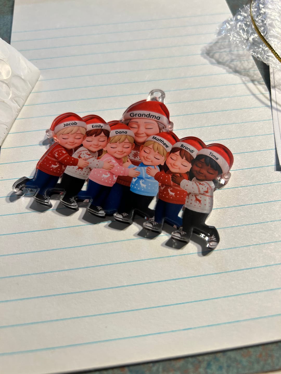 Customer photo review of Grandma Hugging Grandkids - Personalized Acrylic Ornament - Heartwarming Christmas Gift for Grandma, Grandkids