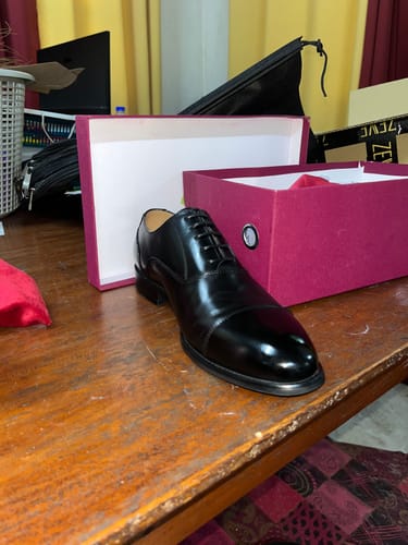 Customer photo review of Oxford Cap Toe - Black Lace Up