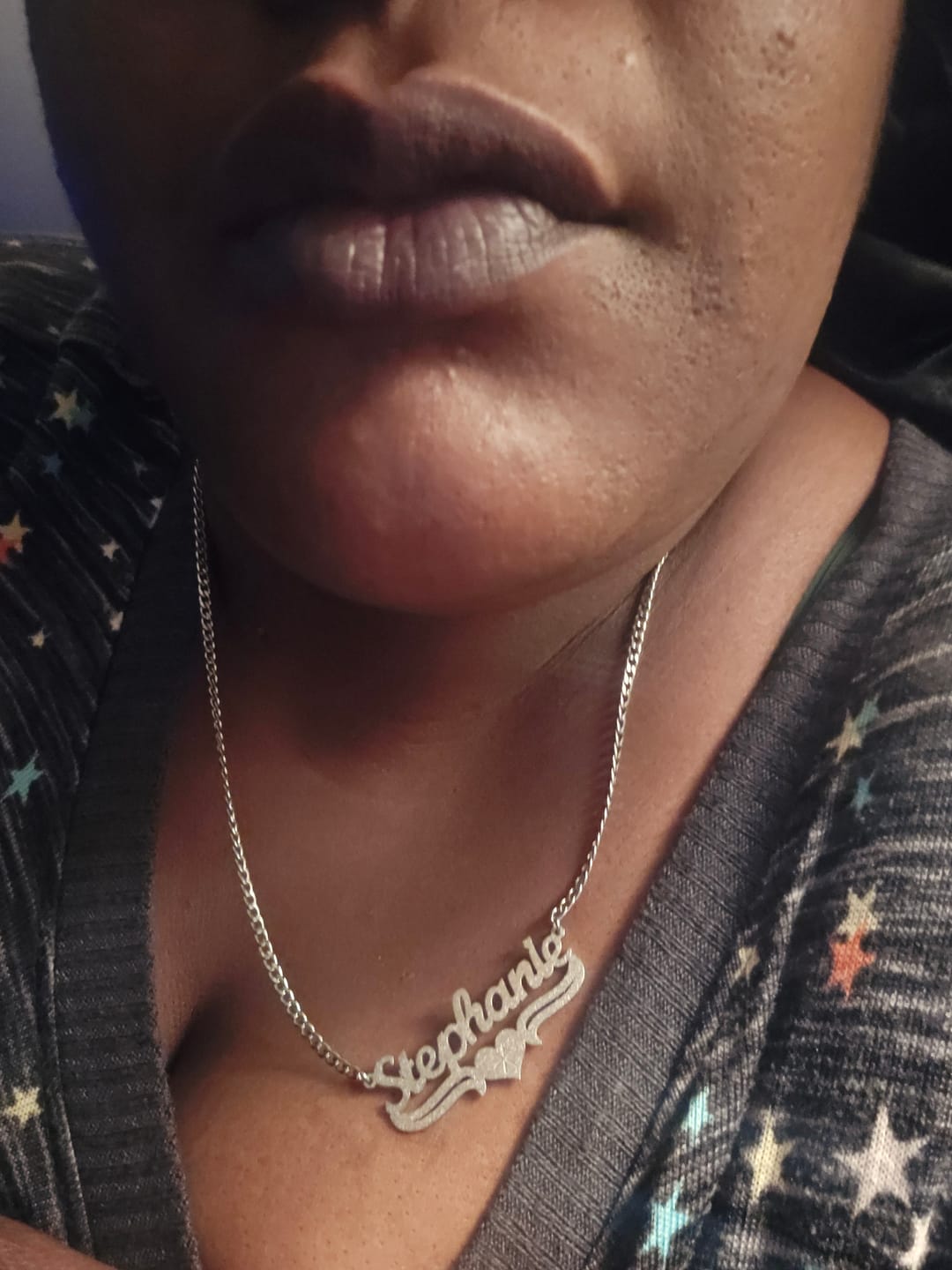 Customer photo review of Diamond Cut Love Heart Name Necklace