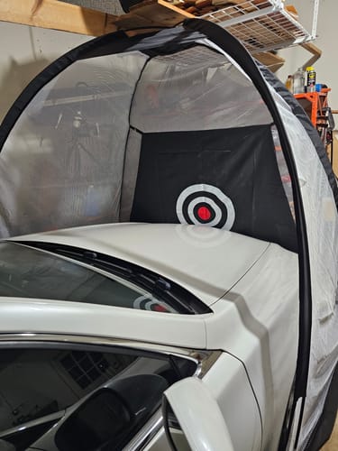 Customer photo review of Golf Practice Net for Indoors and Outdoors