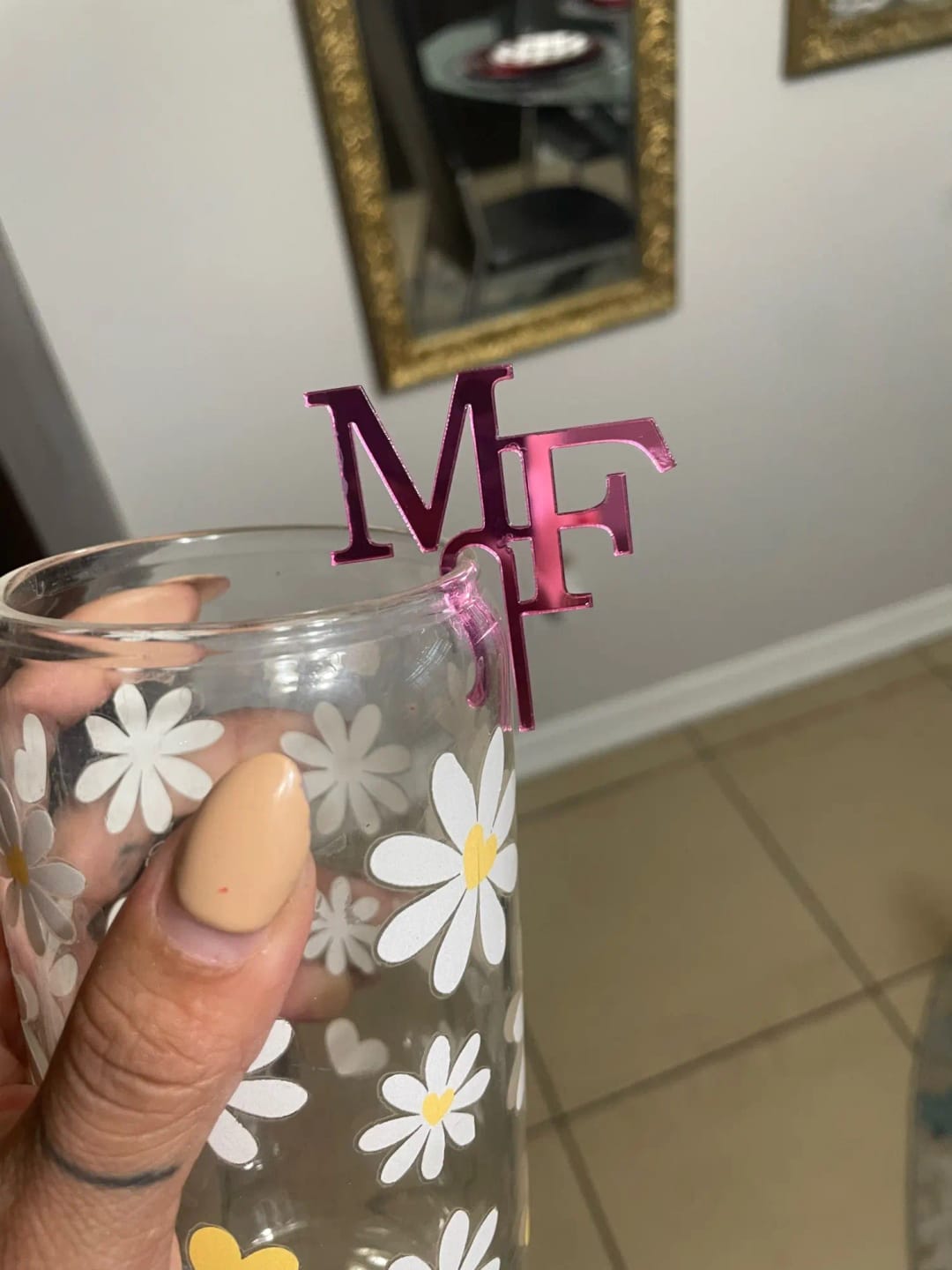 Customer photo review of 20/50/100pcs Custom Drink Tags - Acrylic Wine Charms & Place Cards