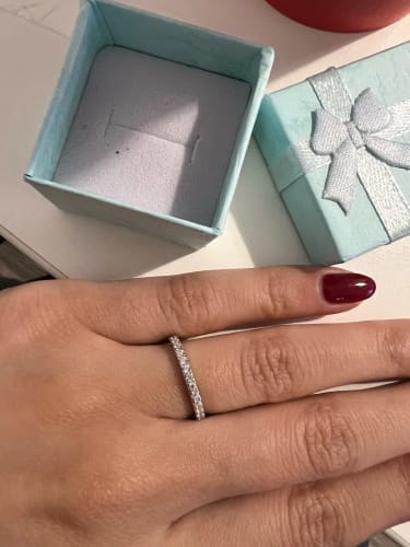 Customer photo review of 2mm Half Eternity Wedding Band
