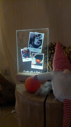 Customer photo review of Placa c/ 3 Fotografias Memórias Polaroids