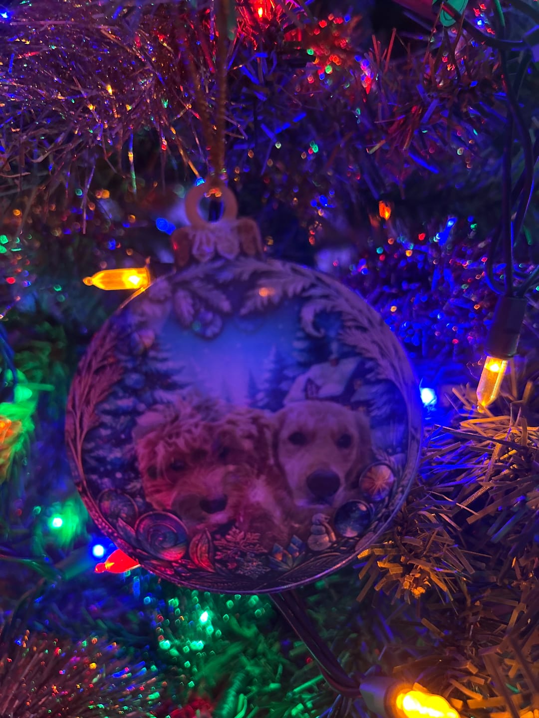 Customer photo review of Custom Photo Pets Make Our Lives Whole - Dog & Cat Personalized Ornament