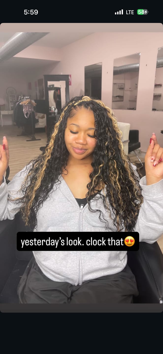 Customer photo review of Double Drawn Burmese Loose Deep Wave Human Braiding Hair