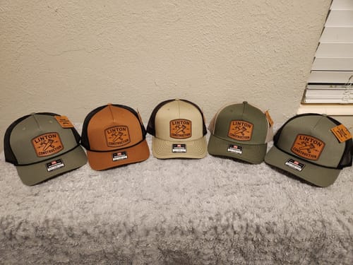 Customer photo review of Premium Custom Leather Patch Hats (Wholesale)