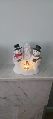 Customer photo review of Aynsley Trio of Snowman Carol Singers LED Figurine