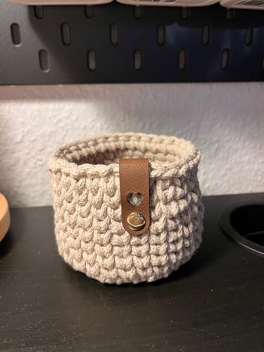 Customer photo review of Label Set mit Herz Ausschnitt - Häkelkorb Label - aus Kunstleder