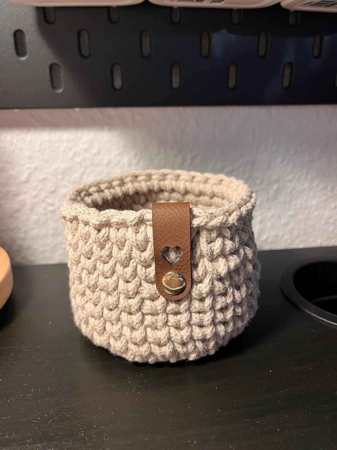 Customer photo review of Label Set mit Herz Ausschnitt - Häkelkorb Label - aus Kunstleder