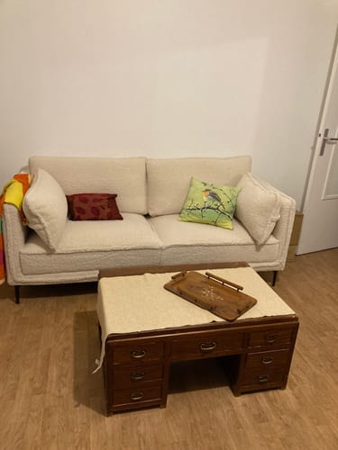 Customer photo review of PARNU - Table basse indoor outdoor en magnésite blanc